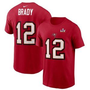 Tom Brady Tampa Bay Buccaneers Nike Super Bowl LV Champions Name Number T-Shirt